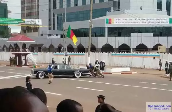 VIDEO: Cameroon President’s Car Breaks Down at National Day Parade